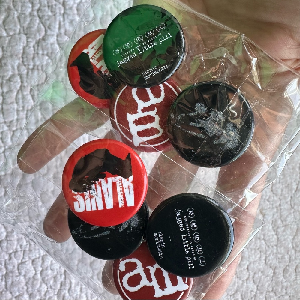 8 Pack Alanis Morrisette 25 Years Jagged Little Anniversary Pins 2021